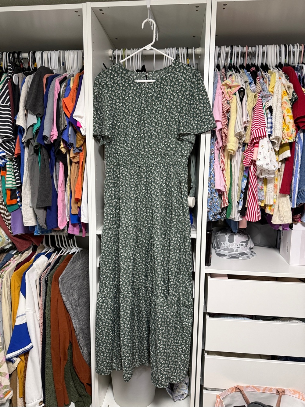 Amazon Green Floral Tiered Maxi Dress